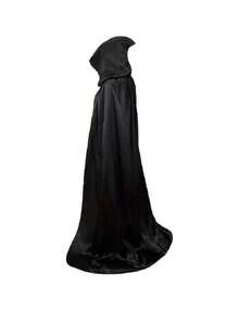 CAPE, HALLOWEEN, BLACK CLOAK, UNISEX, COSPLAY, ANIME, - 黑色 - 查看 4
