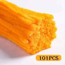 100/200pcs Golden Yellow Orange Pipe Cleaner + 1pc Step-By-Step Video, Golden Orange Pipe Cleaner For Craft Foldable Chenille Rod Pipe Cleaner, Orange Chenille Stems, Valentine's Day, Ramadan Christmas Craft Pipe Cleaner For DIY Craft And Cleaning, Chenille Stems, Home Handmade Decorations, Flexible And Durable DIY Art And Creative Handicraft Project Decoration, Can Be Used As Graduation - Multicolor - View 9
