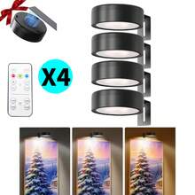 1/3/4/5/6個裝無線金屬壁燈，LED相框燈電池供電，夜燈，書燈，磁吸式無線壁燈，無線射燈，展示燈射燈，3種照明模式藝術展示燈，150mAh遙控 - 三色款 - 查看 17