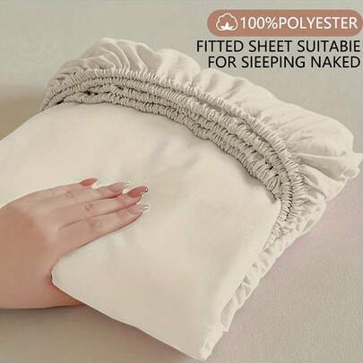 1件超柔软纯色床笠，轻盈如云，9.84英寸/25厘米深口袋，适用于所有尺寸的床——单人床、双人床、大号双人床、特大号双人床，居家和宿舍必备