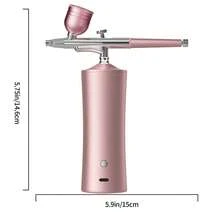 30PSI High Pressure, Anti-Clogging Airbrush Kit With Compressor - Corded Rechargeable, Includes 0.3mm Nozzle And Cleaning Brush, Suitable For Painting, Cake Decorating, And More - Pink - View 2