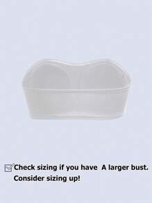 女士前扣无肩带胸罩聚拢可拆卸胸垫无线性感抹胸式抹胸舒适抹胸可调节防滑橡胶条贴身内衣黑色基本款透气面料女士内衣 ﻿ ﻿ - 白色 - 查看 5