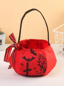 1 件全新蝴蝶结万圣节糖果袋 3D 南瓜手提包 礼物 跨境万圣节