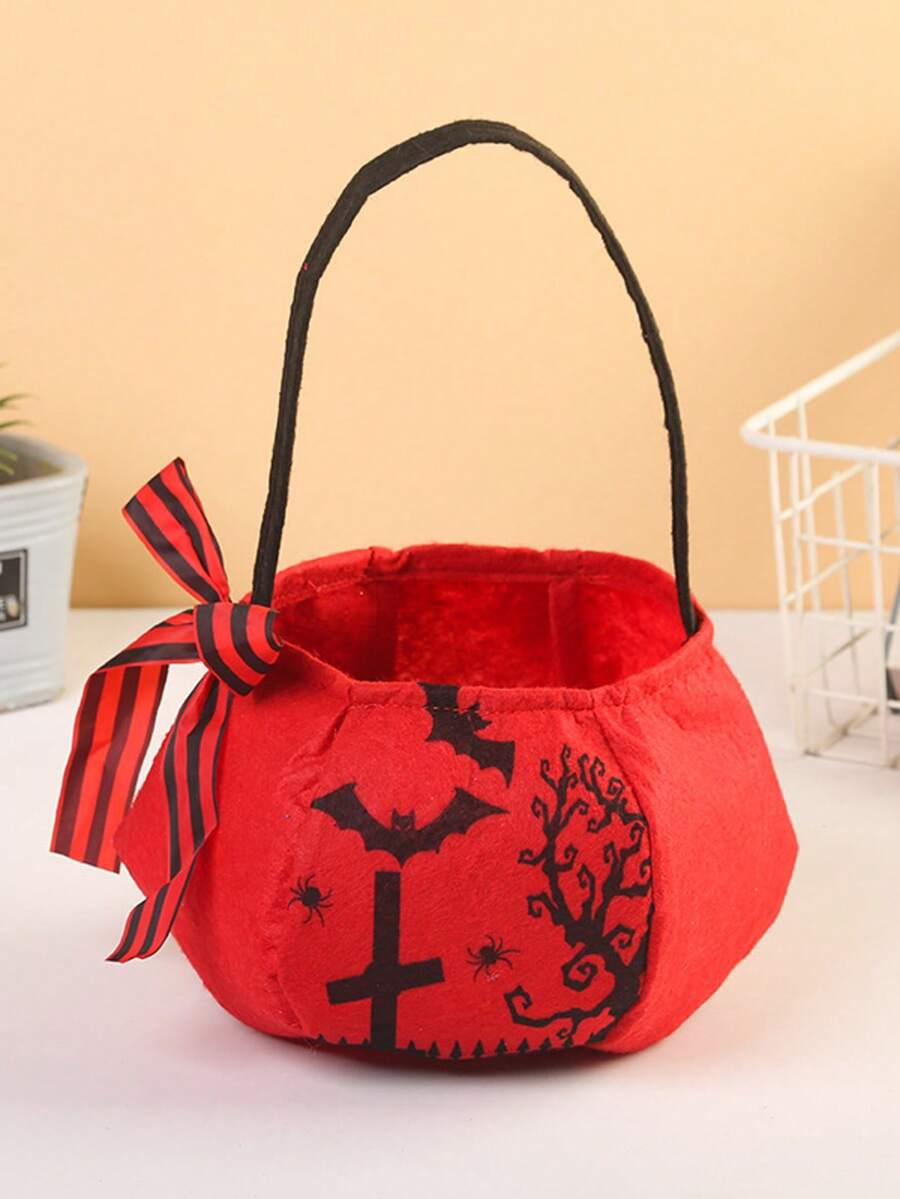 1 件全新蝴蝶结万圣节糖果袋 3D 南瓜手提包 礼物 跨境万圣节