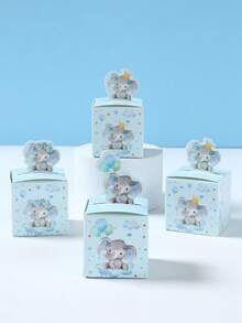 24pcs Blue Elephant Theme Baby Shower Party Favor Boxes/Candy Boxes, Cute Blue Elephant Pattern Gender Reveal Party Gift Boxes, Baby Shower Party Favors Packaging, Gender Reveal Party Table Decor Candy Boxes, 1st Birthday Gift Boxes, Baby Shower Party Gifts, Baby Shower Decorations, Gender Reveal Party Table Centerpieces, Gender Reveal Party Decorations, Birthday Party Photo Props - Blue Elephant - View 10