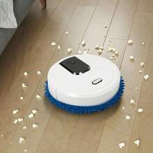 3-In-1 Smart Robot Vacuum Cleaner, USB Rechargeable, Intelligent Vacuum Cleaner With Dry & Wet Mopping Function - White - View 10