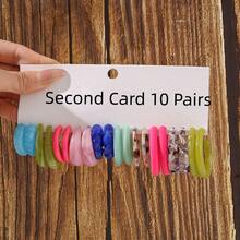 1 Cặp/10 Cặp/40 Cặp Bộ Hoa Tai Vòng Tròn Hình Chữ C Thời Trang Đơn Giản Làm Từ Nhựa Acrylic Hai Màu Mới - Đầy màu sắc - Xem 4