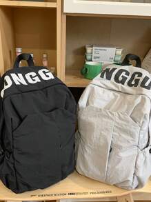 حقيبة ظهر كانفاس مغسول، سعة كبيرة، حقيبة ظهر موضة، حقيبة مدرسية، حقيبة ظهر للطلاب في المدارس الثانوية والجامعات، حقيبة سفر، حقيبة ظهر بطباعة أنيقة