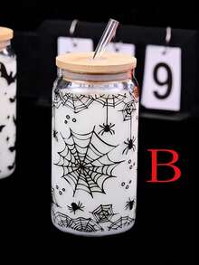 1pc Glass Cup With Straw, Creative Christmas Water Cup - Multicolor - View 16