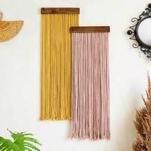 1pc Handmade Bohemian Style Tapestry Wall Hanging, Decorative Wall Blanket For Living Room, Bedroom, Office, Nursery With Tassels, Minimalist Wood Board Background ,Room Decor, Home Decor, Room Stuffs ,Wall Arts, Flags For Room, Tapestry, Wall Tapestry - As Shown In the Figure - View 9