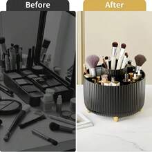 Caja de almacenamiento de cosméticos de plástico giratoria a 360°: Organizador de ducha montado por tensión con compartimentos para maquillaje, adecuado para baño, oficina, escuela - Organizador de escritorio multifuncional para suministros de belleza y estudio, decoraciones de Halloween y Navidad para mujeres, organizador de almacenamiento, artículos esenciales de viaje, decoración de otoño, Halloween