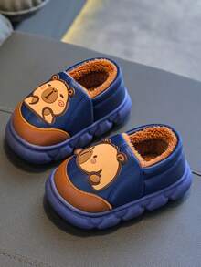 1 双 Capa Bala 儿童冬季包趾拖鞋，男童女童保暖防滑卡通毛绒内衬家居鞋