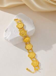 1 pièce Bracelet en pièce de monnaie turque plaqué or, bracelet de mariée kurde, bijou de femme pour mariage et festival du Moyen-Orient arabe