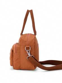 Women's Handbag, Multi-Pocket Zipper Backpack, Waterproof Nylon Shoulder Bag, Coin Purse - Orange - View 4