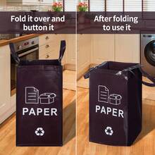 1pc/3pcs Foldable Trash Can, Reusable, Easy To Clean, Large Capacity, Durable Garbage Bin For Outdoor, Kitchen, Living Room Waste Sorting