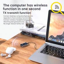 VAORLO 4-In-1 Bluetooth 5.4 Audio Receiver/Transmitter, Supports 3.5mm AUX Audio Input, TF Card Expansion, Stereo Music Playback, LED Display, With Microphone, Wireless Adapter, Suitable For Car, TV, Computer - Black - View 5