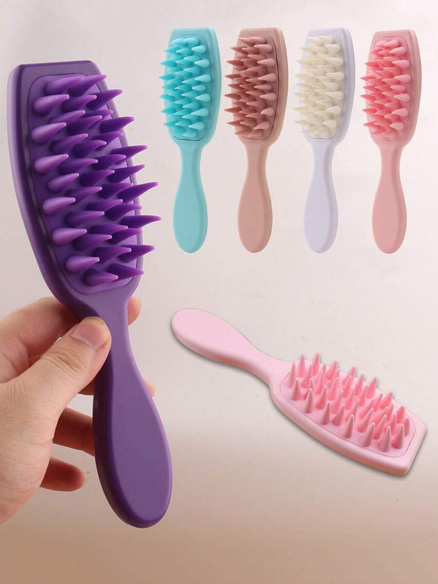 Silicone Scalp Massage Hair Brush, Long Handle Hair Cleaning Brush, Promotes Hair Growth And Removes Dandruff, Home Shampoo Brush, Long Handle Shampoo Comb, Personal Care Scalp Massage Brush, Shampoo Brush Bath Brush