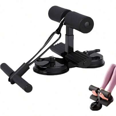 Training Auxiliary Device,Sit Up Bar Floor Portable Sit Up Exercise Equipment With 2 Strong Suction Cups And Adjustable Foot Holder Fitness Equipment For Home & Gym