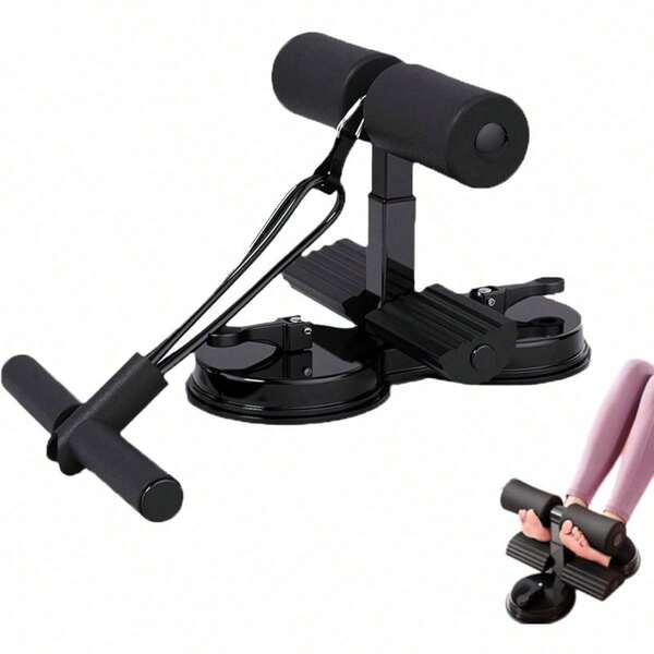 Training Auxiliary Device,Sit Up Bar Floor Portable Sit Up Exercise Equipment With 2 Strong Suction Cups And Adjustable Foot Holder Fitness Equipment For Home & Gym