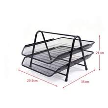 Bandeja de Escritorio Multinivel en Metal – Organizador de Documentos A4 con 2, 3 o 4 Niveles – Diseño de Malla Resistente, Ideal para Oficina, Hogar y Estudio - Negro - Ver 6