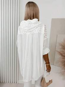 Plus Size Women's Thin Coat,Lightweight Hooded Cardigan - Openwork Sleeve & Zipper Front Closure, Elegant Semi-Sheer Layering Jacket For All Seasons, Sunscreen Clothing, Casual Wear,Semitransparent Fabric ,Back To School