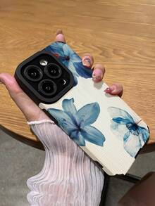 1 pieza Nuevo estuche de teléfono de silicona suave con estampado floral, compatible con Apple 15/15PLUS/15PRO/15PROMAX, resistente al agua, a los golpes, a las caídas y a los arañazos - Multicolor - Ver 6