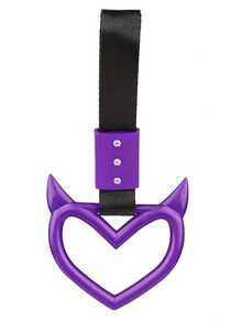 1Pc Rings Heart Shaped Car Handle Straps Drift Charm Rear Bumper Warning Ring Decor Subway Bus Broken Heart Handle For Car Interior