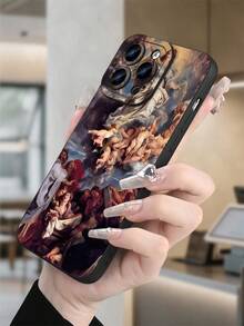 Majestic Angel & Figures - Renaissance Art Creative Phone Case - Premium TPU Cover - Shockproof Anti-Slip Protection - For IPhone 16 Pro Max 15 Pro Max 14 Pro Max (Classic Painting Accessory Fashionable Phone Cases) - Blue/Red/Gold Oil Painting Design - Protectores De Celulares Phone Accessories - Anti-Fingerprint Clear Case - 黑色 - 查看 2