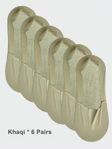 1/3/6 Pairs Men's Solid Bottom Breathable Solf Nylon Upper Low Cut Invisilbe No Show Socks With Non-Slip Gel At Heel, Suitable For Sports Or Daily Use - Multicolor - View 37