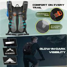 NEWHEY 带水袋的补水背包，18L 轻便徒步背包，男女皆宜，小型隔热补水背包，适合徒步、跑步、骑自行车、骑行 - 彩色 - 查看 10