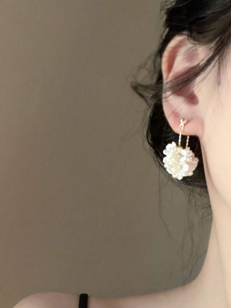 1 对金属链花长流苏耳环，个性化时尚优雅耳环，适合女士和女孩，适合旅行、婚礼、派对、生日、圣诞礼物 - 金色 - 查看 2