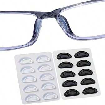 5 pares de almohadillas de silicona antideslizantes para la nariz, adhesivas, adecuadas para varios tipos de accesorios de gafas de mujer