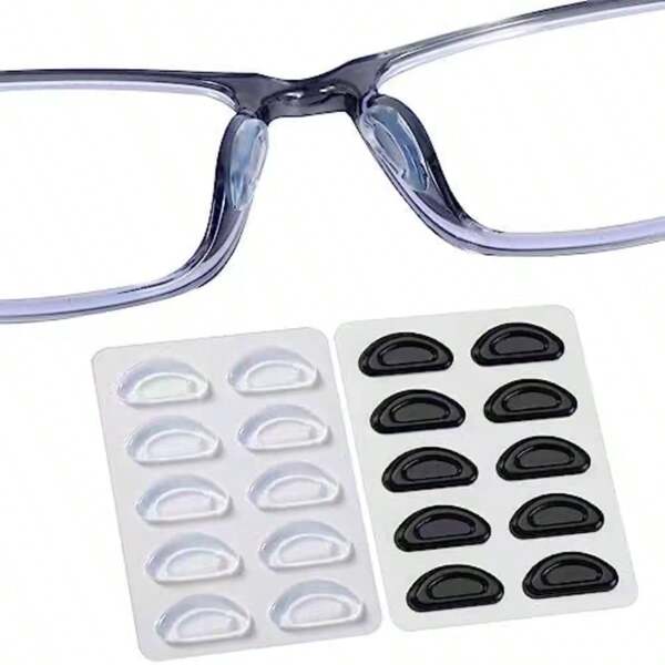 5 Pairs Anti-Slip Silicone Nose Pads, Adhesive, Suitable For Various Types Of Women Eyeglasses Accessories