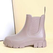 DangDing Damen Mode vielseitige Lässig Elastische Textur Sohle Dicke Boden Militärstiefel, Chelsea Stiefel, Knöchel Stiefel, Wasserdichte Regenstiefel geeignet für Outdoor, Garten, Wandern, Arbeit