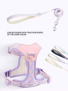 HP357 Shockproof Dog Harness, Hand Washable Polyester Fiber, Durable Anti-Slip Chest Back Strap, Pet Leash Accessory For Dogs, Below 4ft Length, No Power, No Battery