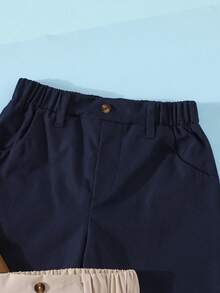 3 件套男童休闲松紧腰梭织裤，带真口袋，适合春秋季户外穿着 - 彩色 - 查看 2