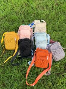 Peach Tree Women Bucket Shoulder Bag Crossbody Bag Water Bottle Bag For Sports Cycling Running Travel Daily Use Makeup Bag With Drawstring Design, Fashion Versatile Gift For Girlfriend - Multicolor - View 12