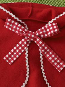 Young Girl Little Red Riding Hood Cloak Dress Set - Red - View 7