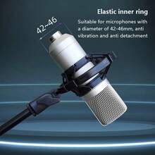 Soporte de Montaje de Choque para Micrófono de Condensador Profesional Universal Soporte de Grabación de Estudio para Clip de Micrófono de Diafragma Grande - Negro - Ver 4