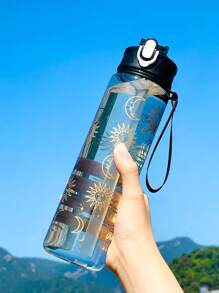 1pc Boy And Girl Summer Water Bottle Cartoon Flower Pattern, Kindergarten Cartoon Cute Sports Water Bottle - 800ml, Straw Cup, With Handle, Leak-Proof, Shock-Proof, Portable - Suitable For Travel, Outdoor Activities, Student Use - Perfect Children's Day And Graduation Season, The Best Gift For Children