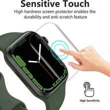 5pcs Transparent Hydrogel Screen Protector Film For Apple Watch S10 Series, Anti-Scratch Soft Film Compatible With 38/40/41/42/44/45/49/46mm Ultra/SE/8/7/6/5/4/3/2/1 - Transparent 5Pcs - View 3