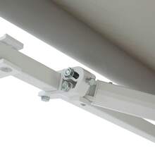 12' X 8' Patio Awning Manual Retractable Sunshade W/ Crank Handle, Light Grey - mặc định - Xem 10