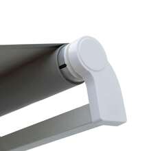 12' X 8' Patio Awning Manual Retractable Sunshade W/ Crank Handle, Light Grey - mặc định - Xem 11