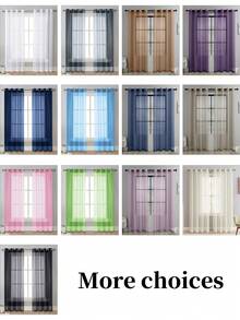 1 rèm voan voan trơn, vải polyester trong suốt mềm mại hiện đại tối giản, lọc sáng với sự riêng tư, thiết kế vòng trên, thích hợp cho phòng ngủ, phòng khách, ban công - Nhiều màu - Xem 2