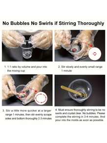 1:1 抗黄变高清环氧树脂 AB 胶，500/1000 毫升 2 瓶套装，适用于硅胶模具制作和环氧树脂装饰