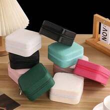 1pc Mini Jewelry Travel Case, Small Portable Jewelry Storage Box, Compact Display Box For Rings, Earrings, Necklaces, Gift For Girls, Women, Mothers, Weddings, Birthdays - Multicolor - View 3