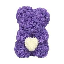 1 pieza Oso de flor de rosa artificial eterna - Oso de rosa con corazón de perlas para regalo de Navidad/Día de San Valentín/Día de la Madre (sin caja), Día de San Valentín, Regalo