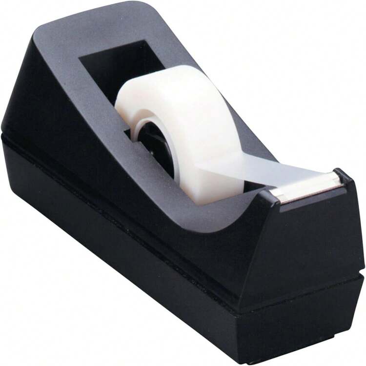 Desktop Tape Dispenser - Non-Skid Base - 1-Inch Core Weighted Tape Roll Dispenser - Perfect For Office Home School - Black - View 1