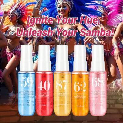 Caixa de presente com spray de fragrância digital brasileira, 5 peças, cinco aromas, fragrância de marca, aromatizador de ar para carro, essencial para férias, portátil, fragrância feminina, aromatizador de ar para carro, caixa de presente de edição limitada, produto de alta qualidade, excelente opção para presentear