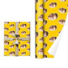 Papier cadeau personnalisé avec photo de visage amusante, papier cadeau avec votre photo personnalisée, en plusieurs couleurs, pour anniversaire, papier cadeau personnalisé (22,04 pouces * 10,62 pouces) - Multicolore - Voir 11